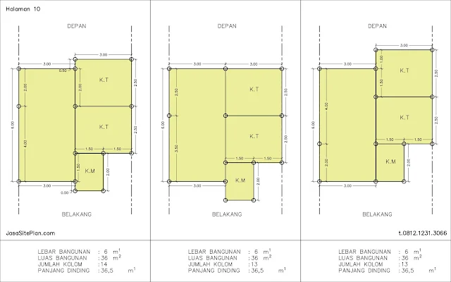 denah rumah type 36 adalah
