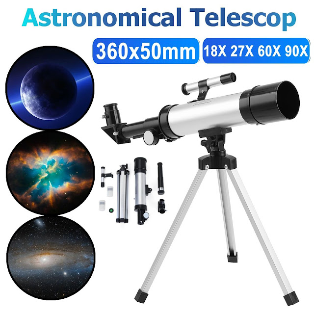 90X Professional Astronomical Monocular Telescope Space Reflector Scope Refractor Tripod Barlow Lens 2 Eyepieces 