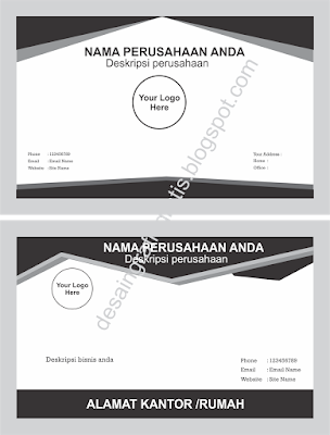  Desain  Grafis Template Kartu  Nama  Hitam Corel CDR  