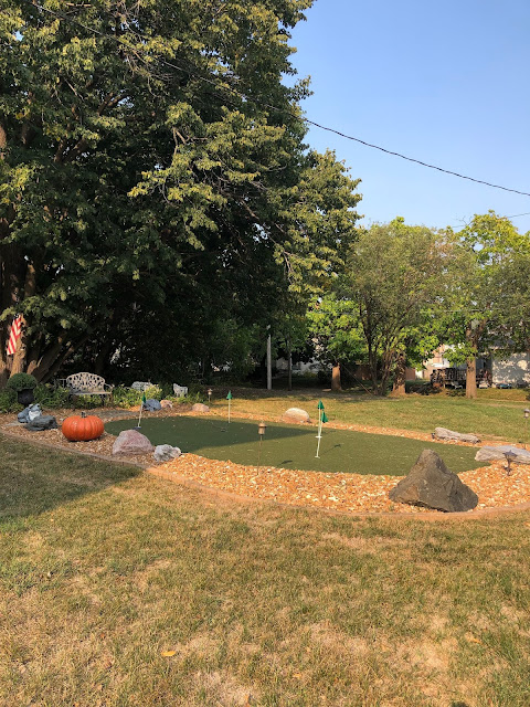 Putting green fun at Guardian Angel Bed and Breakfast in Janesville, Wisconsin