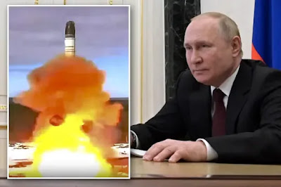 Em 20 de abril, a Rússia lançou um novo teste de mísseis (inserção) enquanto Putin ameaçava os países que intervêm na Ucrânia com "consequências que você nunca viu".