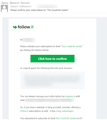 e-mail confirmation after signing up through the follow.it signup form