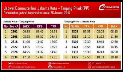 Jadwal KRL Commuter Jakarta Kota Priok Terbaru