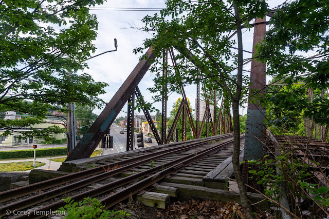 Portland, Maine USA June 2021 photo of St. John Street Union Branch railroad trestle. by Corey Templeton.