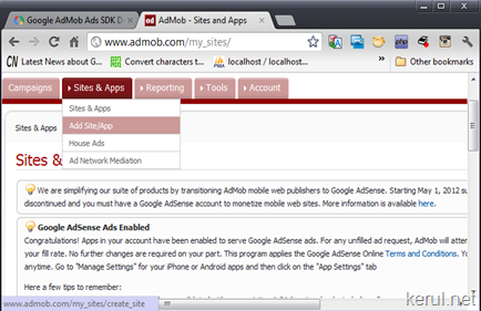 admob in android app