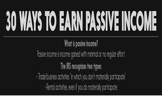 Here are 30 Ways to Earn Passive Income 