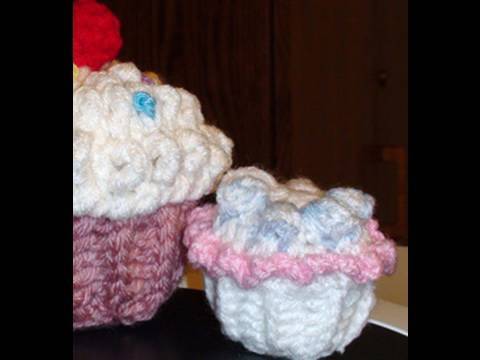 This video will show how to make a miniature crochet cupcake crochet
