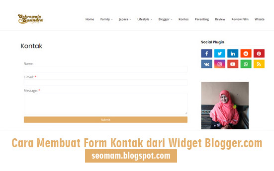Cara Membuat Form Kontak dari Widget Blogger.com