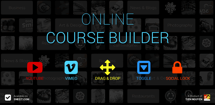 Online Course Builder for HTML / Wordpress / Blogger / Blogspot Education Websites