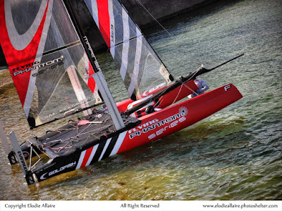 François Gabart et Louis Viat sur le circuit Flying Phantom avec Macif