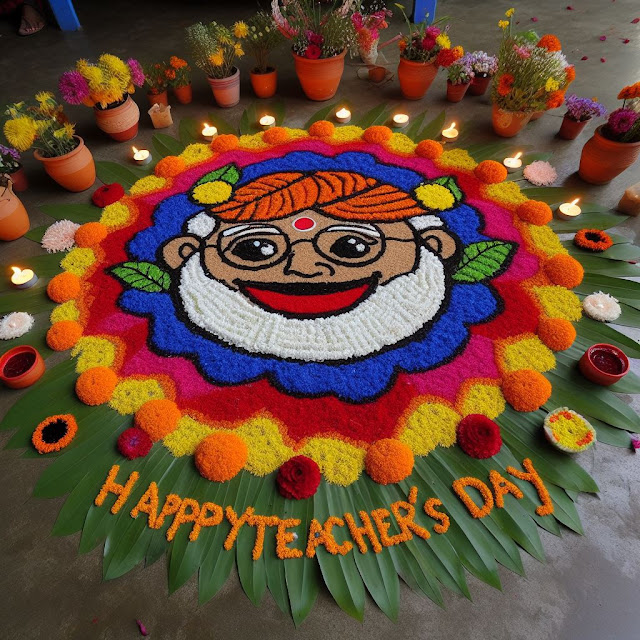 50+ Best Happy Teachers Day Rangoli Images 2024