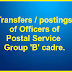 Transfers / postings of officers of Postal Service Group 'B' cadre.
