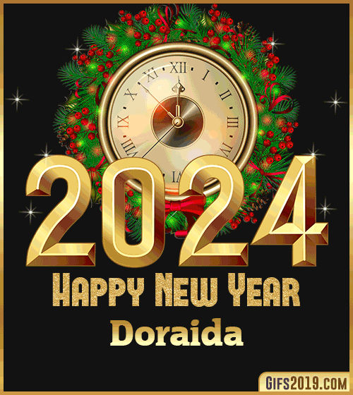 Gif wishes Happy New Year 2024 Doraida