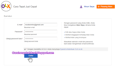 cara membuat akun OLX lewat komputer