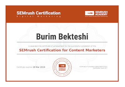SEMrush Certification for Content Marketers