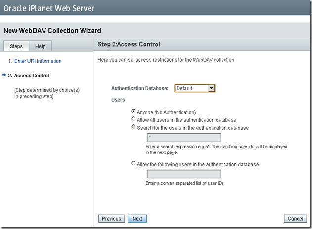 iPlanet-WebDav-Configuration-Wizard-Security