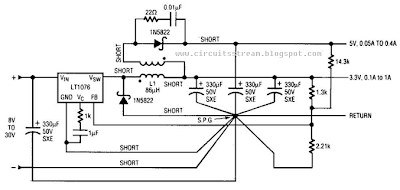 3.3V And 5V Outputs - Dc-Dc Converter Circuit Diagram