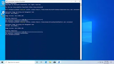 powershell commands to enable wsl2 and virtual machine