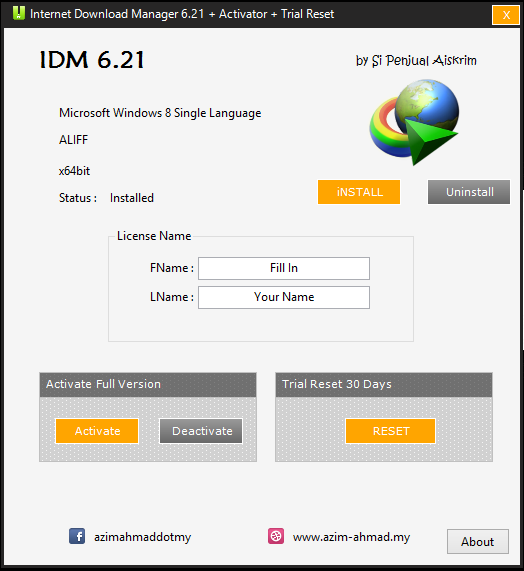 Si Penjual Aiskrim: Internet Download Manager 6.21 Activator + Trial Reset 30-Days