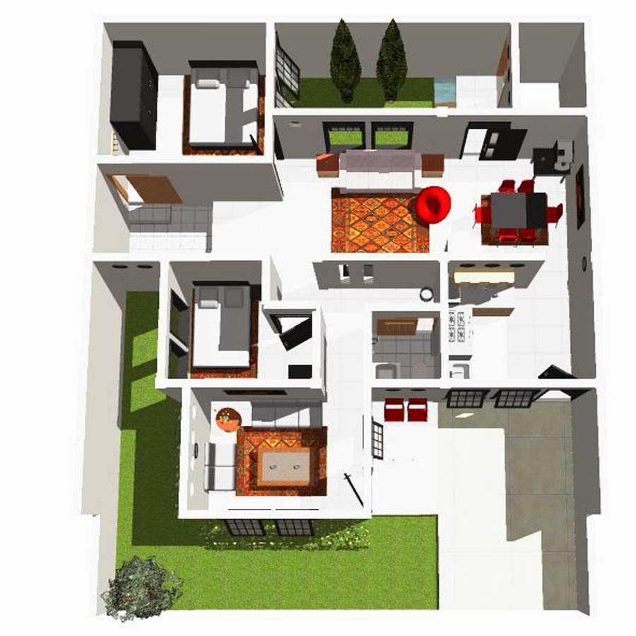 Denah Rumah Minimalis 1 Lantai Ukuran 9x14 Desain Rumah Minimalis