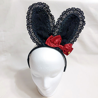 Baby Bunny Ears Heheadband (2015) Black x Red