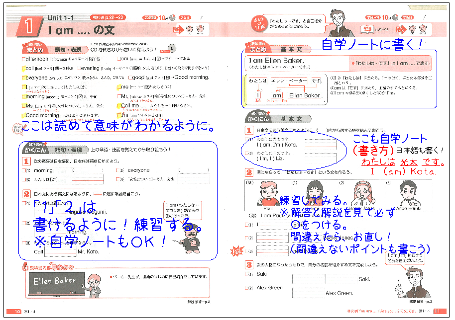 いえがくサポート 力がつく 自学ノート 中学英語