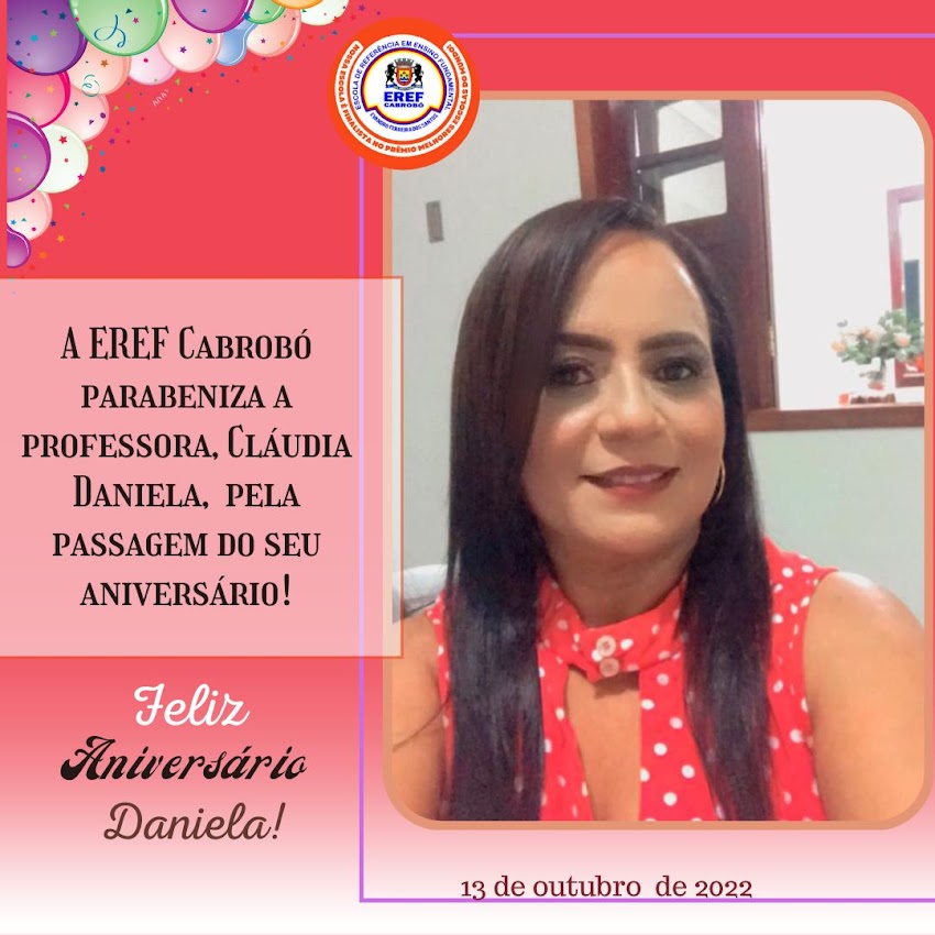 Feliz aniversário Daniela!