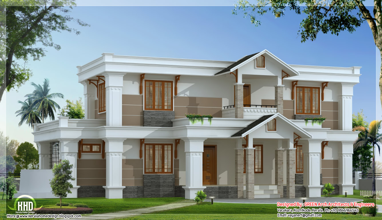 Modern mix sloping roof home design  2650 sq.feet  Kerala Home Design,Kerala House Plans,Home 