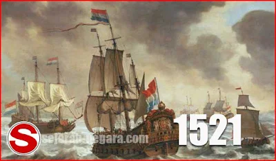 Gambar Bangsa Spanyol datang ke Maluku tahun 1521