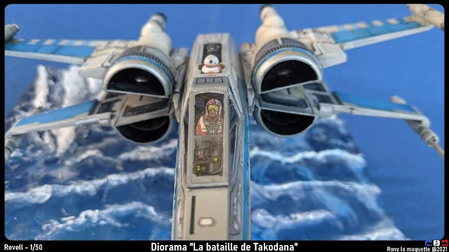 Diorama Starwars X-Wing Fighter " La bataille de Takodana"