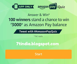 Answers for Amazon Pay quiz on 27th October 2017 and win Rs 3000 pay balance