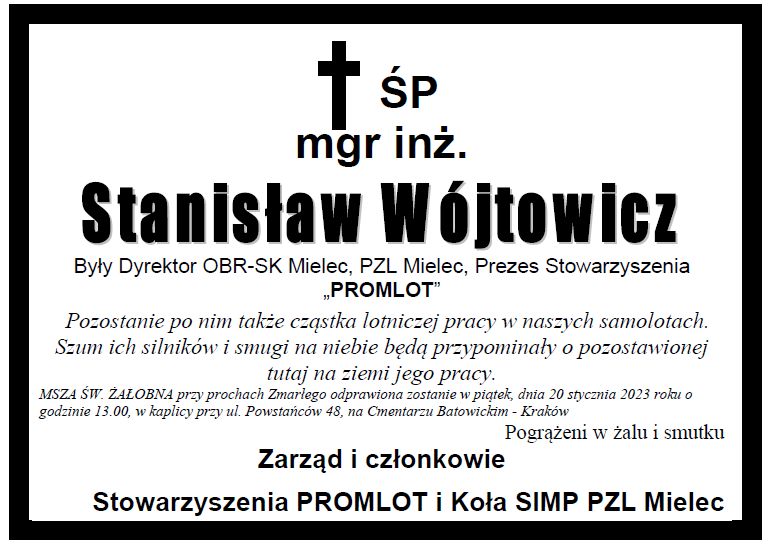 Nie żyje Stanisław Wójtowicz - legenda Polskich Zakładów Lotniczych w Mielcu