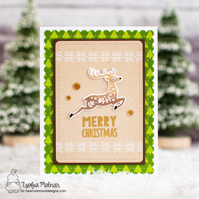 Christmas Card by Zsofia Molnar | Scandi Christmas Stamp Set, Christmas Time Paper Pad and Frames & Flags Die Set by Newton's Nook Designs