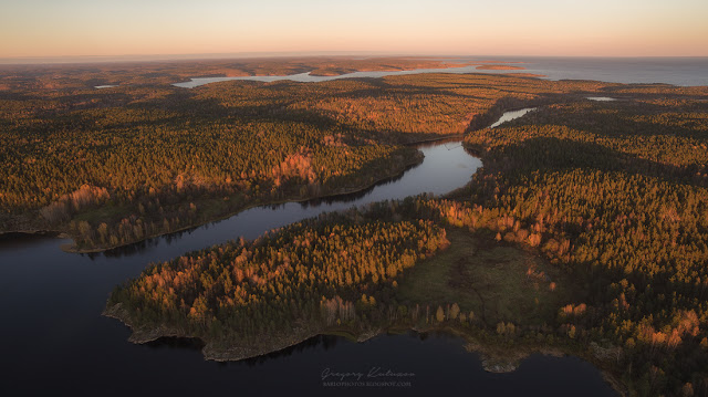 Карелия. Золотая осень. Фото с квадрокоптера