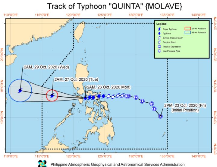 'Bagyong Quinta' PAGASA weather update October 26, 2020