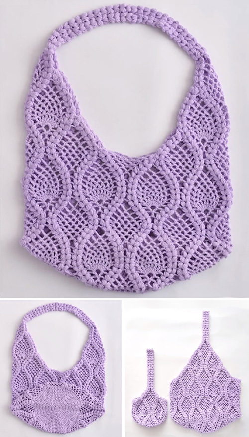 Crochet Round Bag of Pineapples - Tutorial