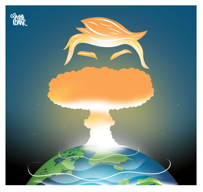 15+ Cartoonists Around The World Illustrate How They Feel About Trump Becoming President - How The World Sees The Election Outcome @sajithkumarhttps://twitter.com/sajithkumar