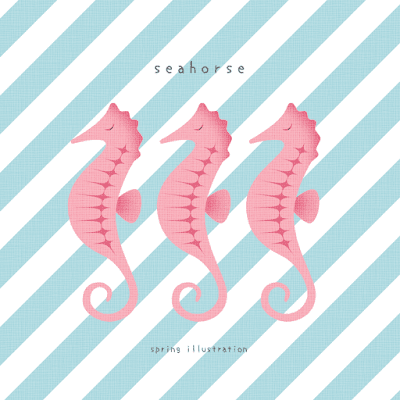 【タツノオトシゴ】海の生き物のおしゃれでシンプルかわいいイラスト
