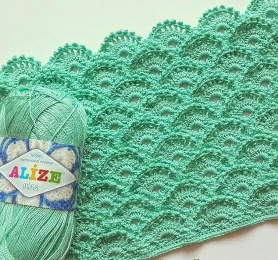 Shell Stitch in crochet for baby blanket. Step by step