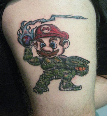 Famous Game Character Mario Tattoo