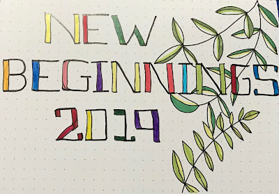 drawing of words, new beginnings, 2019, hand drawing