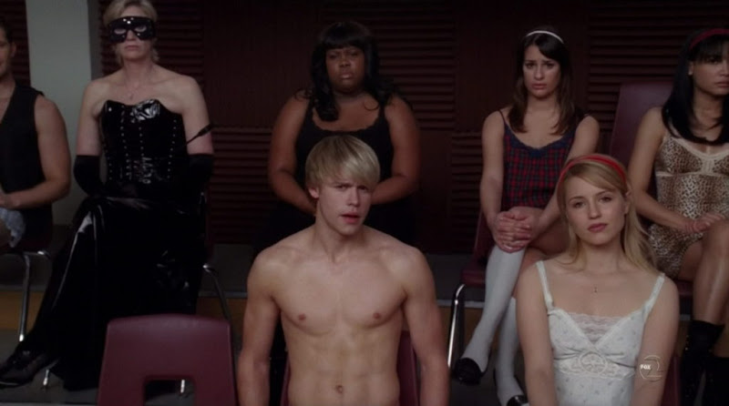 Chord Overstreet  and Harry Shum Jr. Shirtless on Glee s2e13