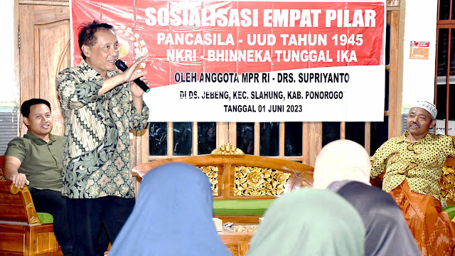  Gelar Sosialisasi Empat Pilar Bersama Masyarakat Desa Jebeng, Anggota MPR RI Supriyanto Pertegas Pancasila