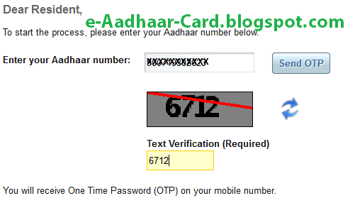 Aadhaar Card Online Correction - OTP