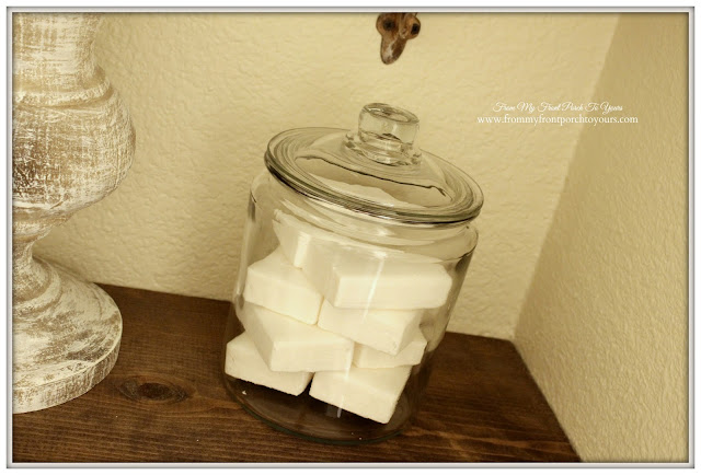 Farmhouse-Half Bathroom-Soap In Jar-Vignette-Farmhouse Style-From My Front Porch To Yours