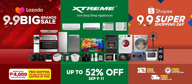 XTREME participates in 9.9 Sale in Shopee and Lazada, offering up to 52 percent discount