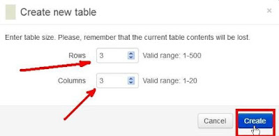 Cara menambahkan row dan kolom di Tables Generator