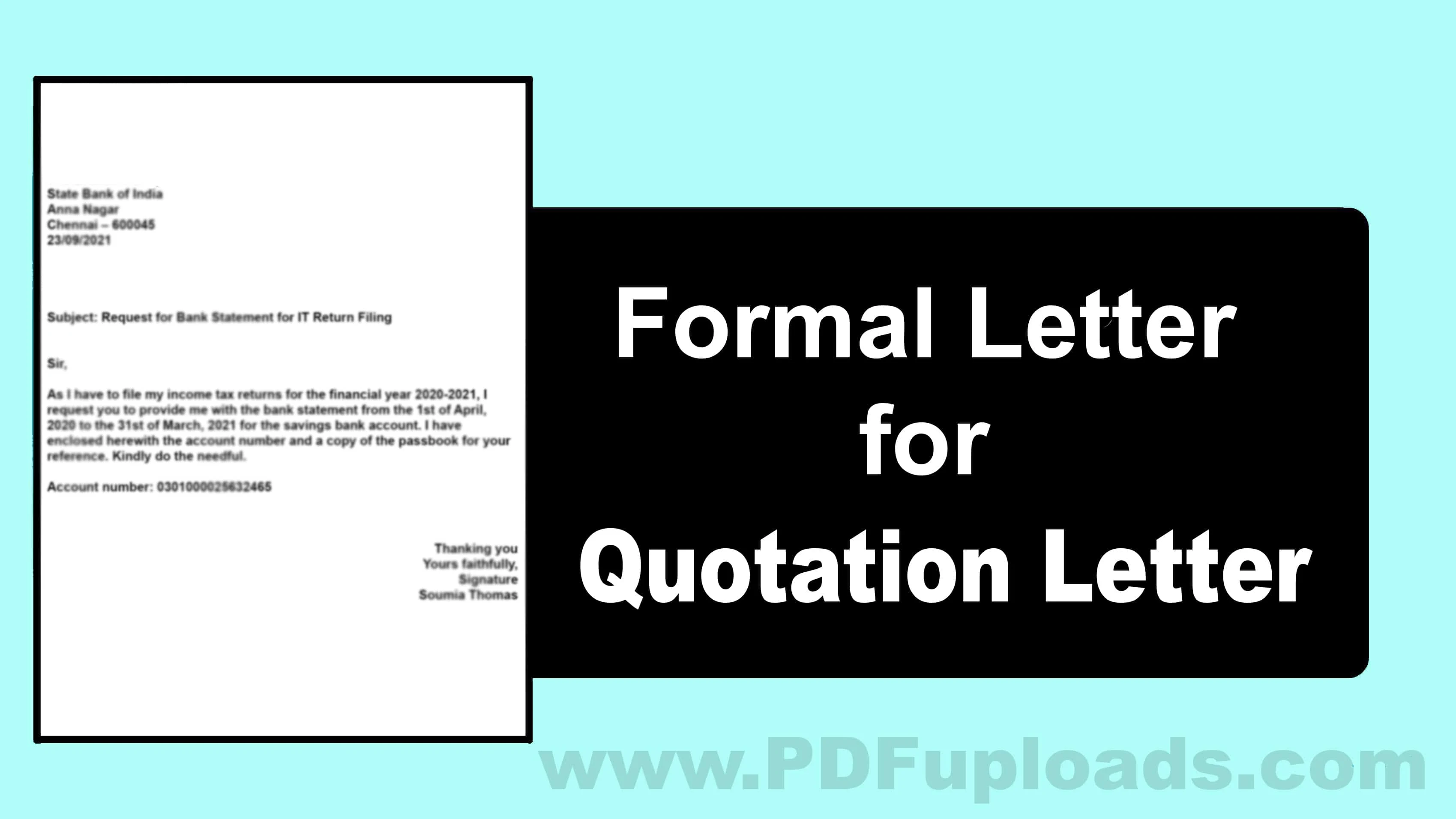 Quotation Letter Format and Sample Quotation Letters