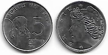 Moeda de 5 centavos, 1976
