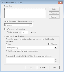 Remote Shutdown Dialog